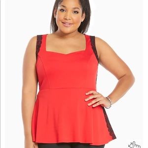 Gently used Torrid sz 3x Side Lace Peplum Tank Top!!!